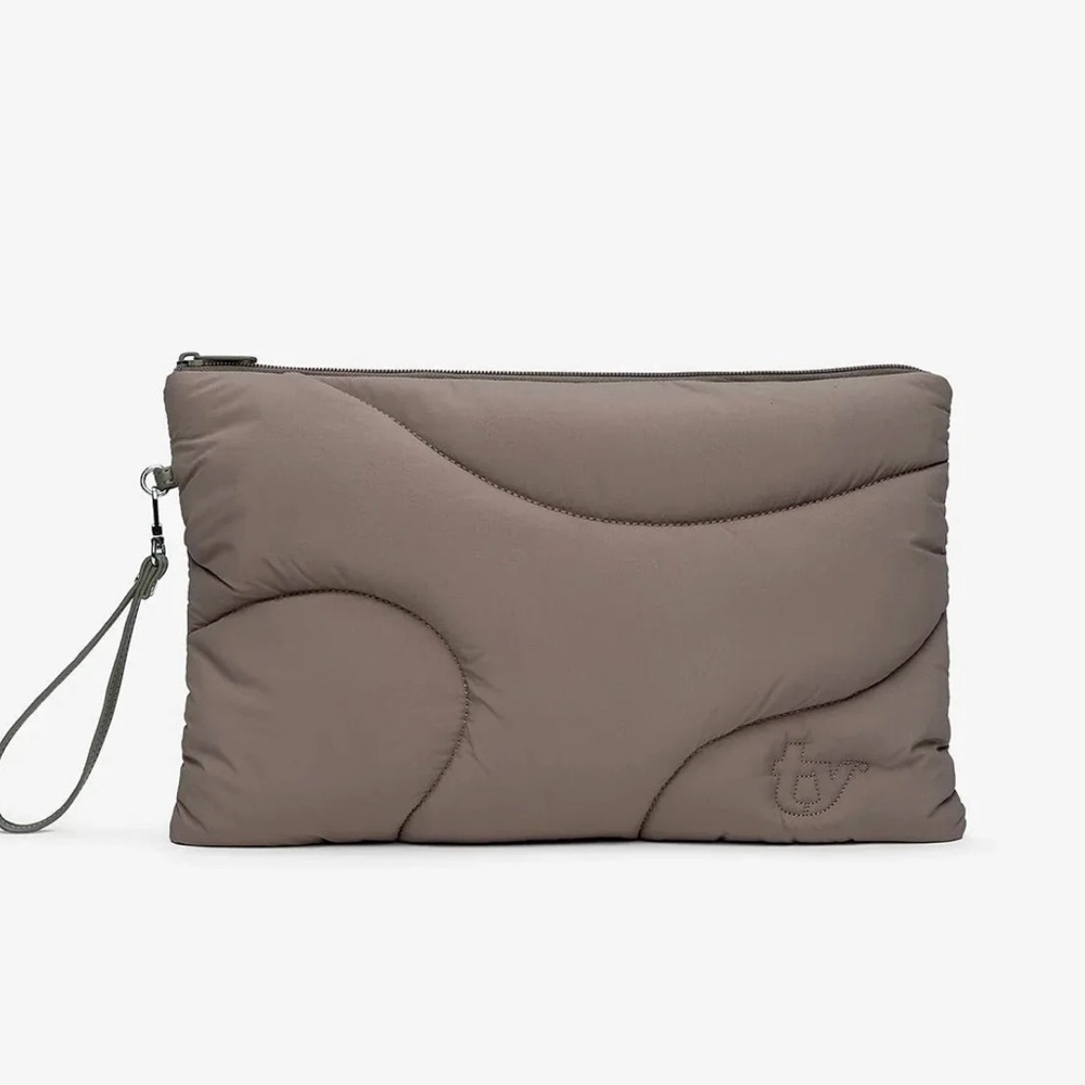 Taupe Quilted Laptop Bag